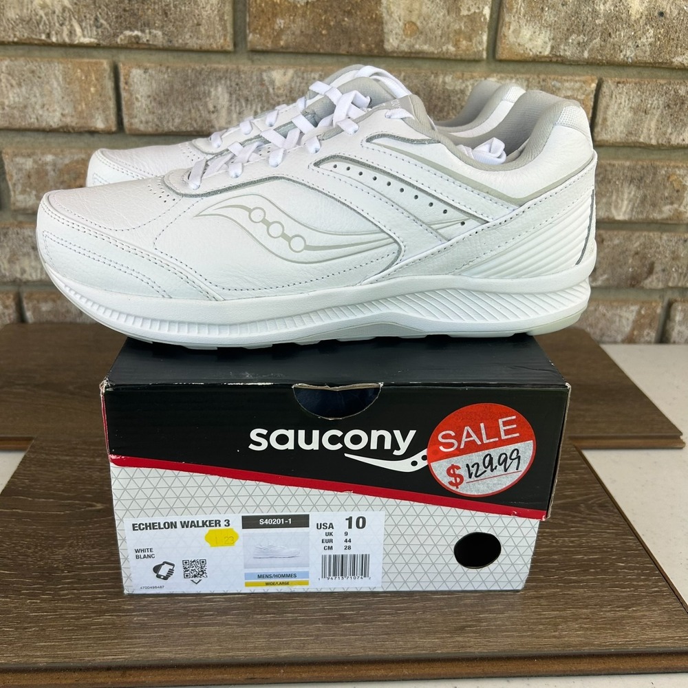 Saucony Echelon Walker 3 Shoes Mens 10W White Walking Casual Lace Up Comfort